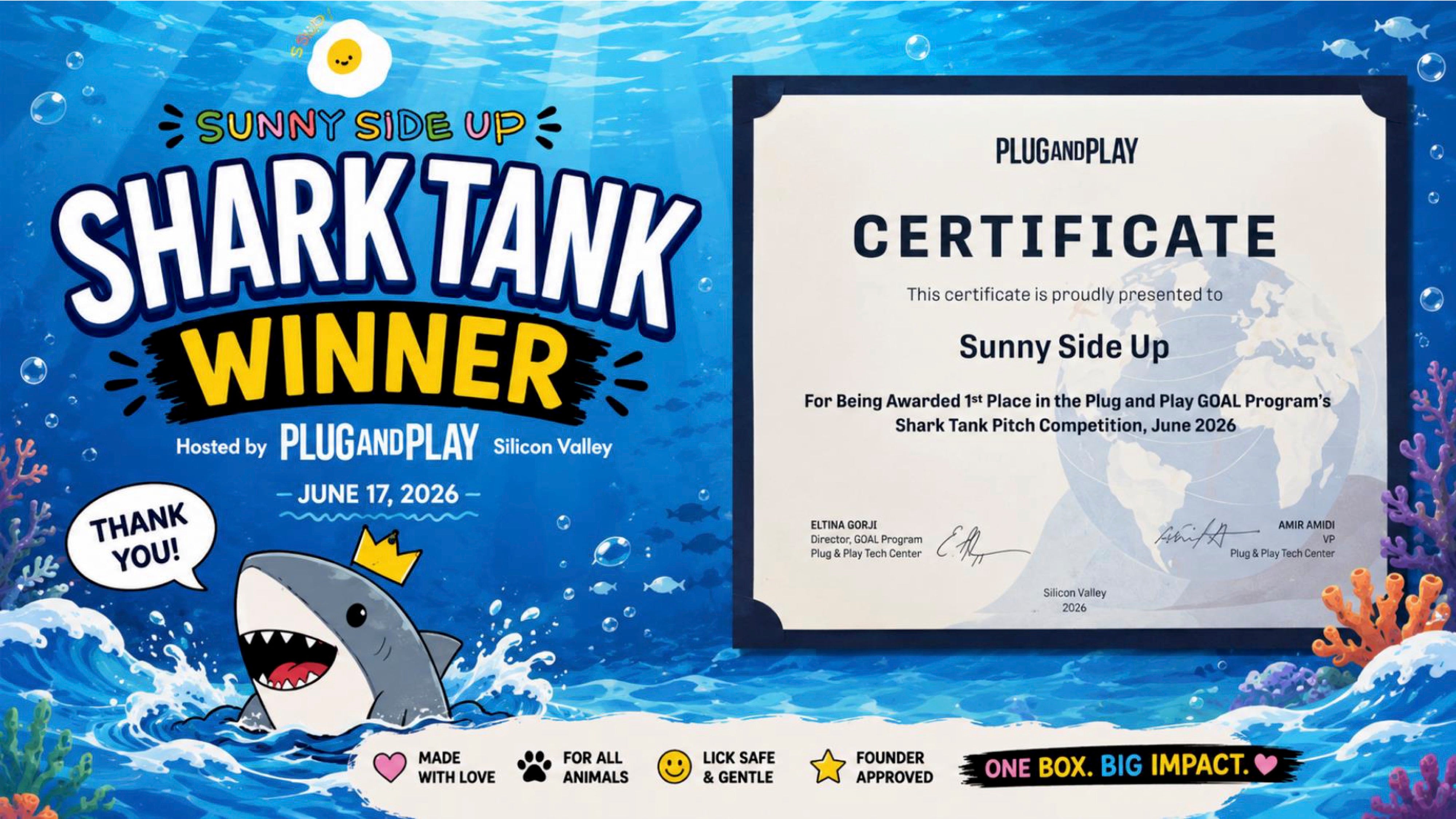 Plug and Play Silicon Valley Shark Tank Winner